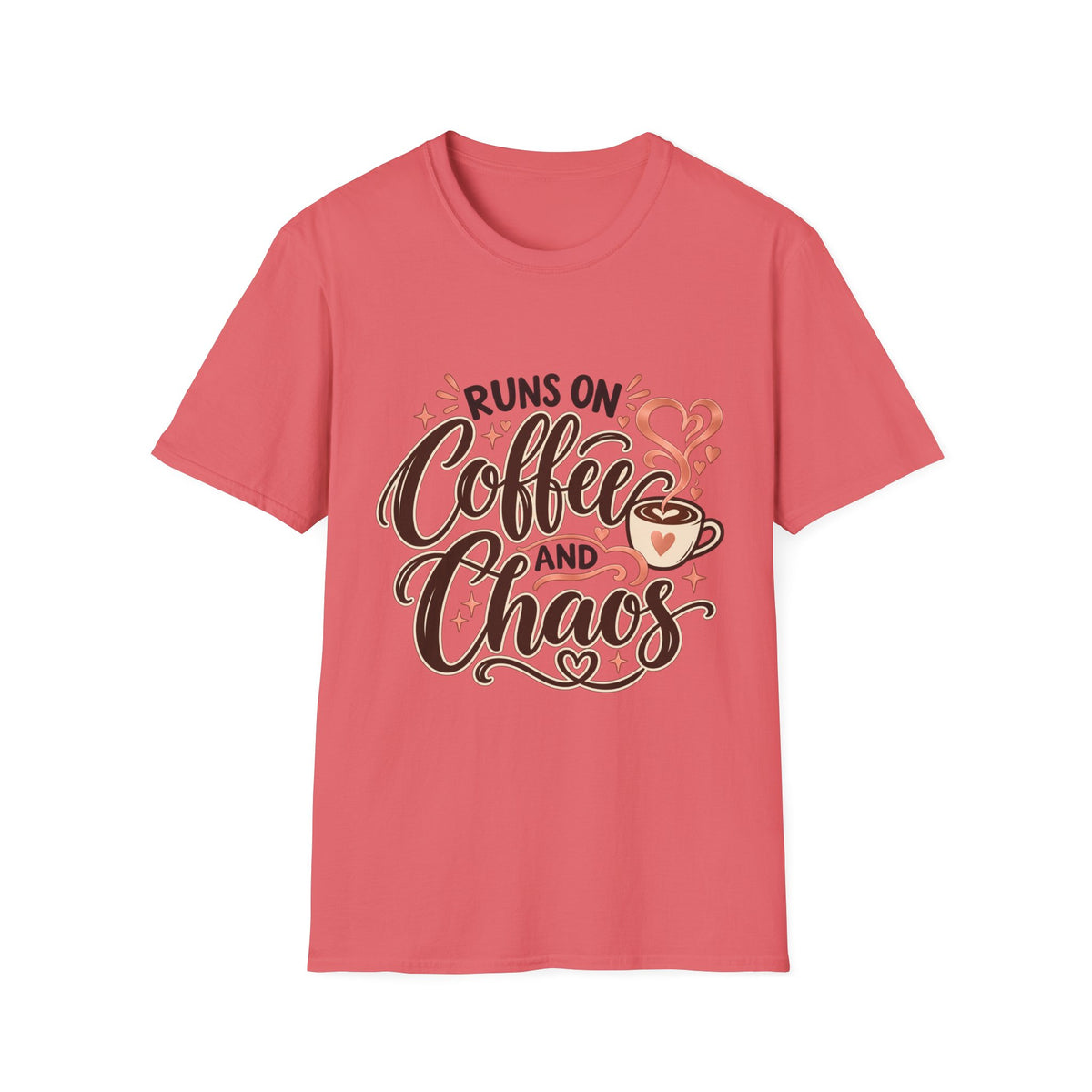 Runs on Coffee and Chaos Mom T-Shirt