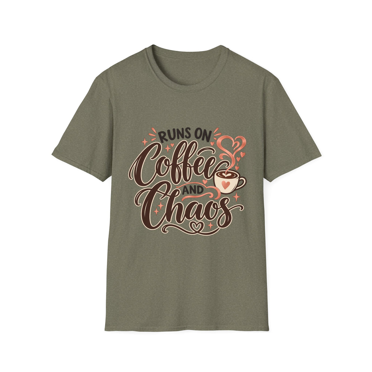 Runs on Coffee and Chaos Mom T-Shirt