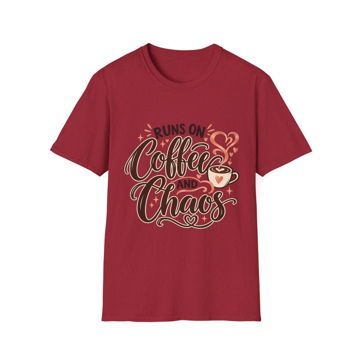 Runs on Coffee and Chaos Mom T-Shirt