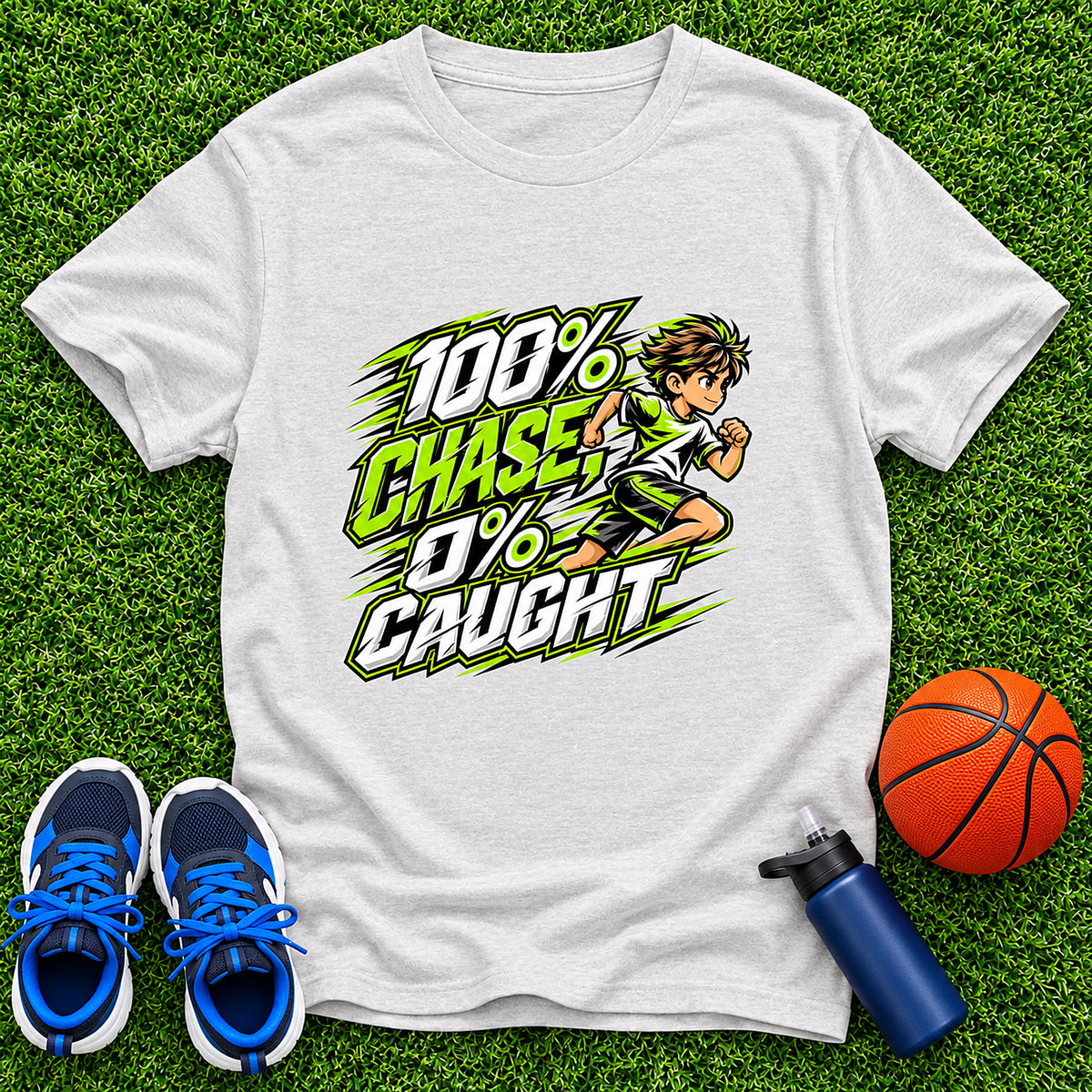 100% Chase, 0% Caught Boys T-Shirt - Ash