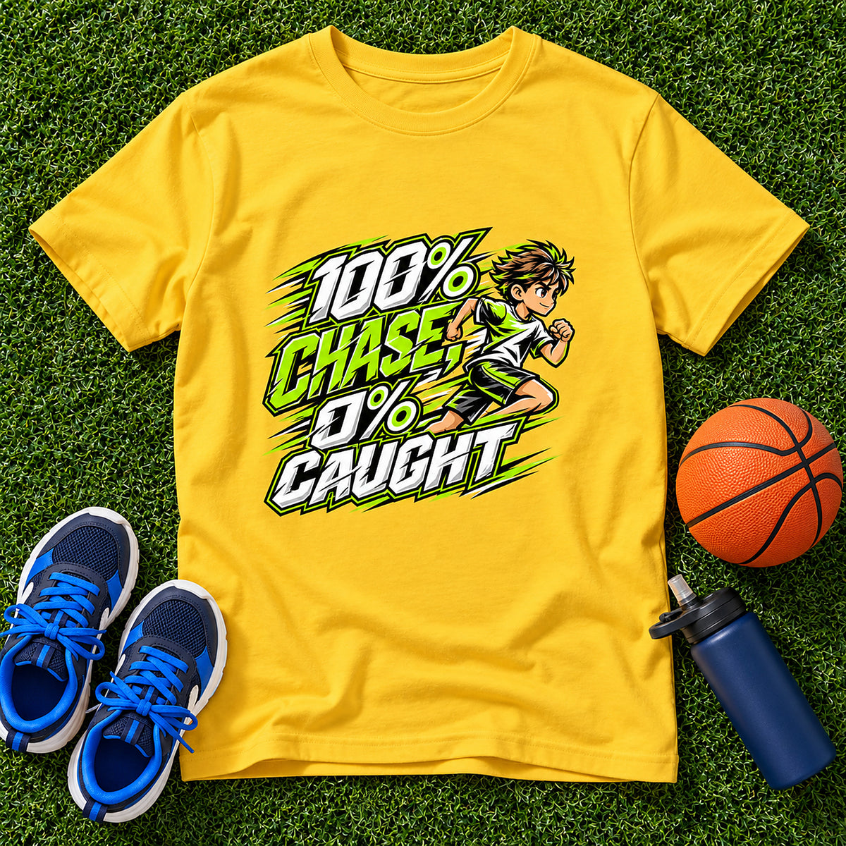 100% Chase, 0% Caught Boys T-Shirt - Daisy