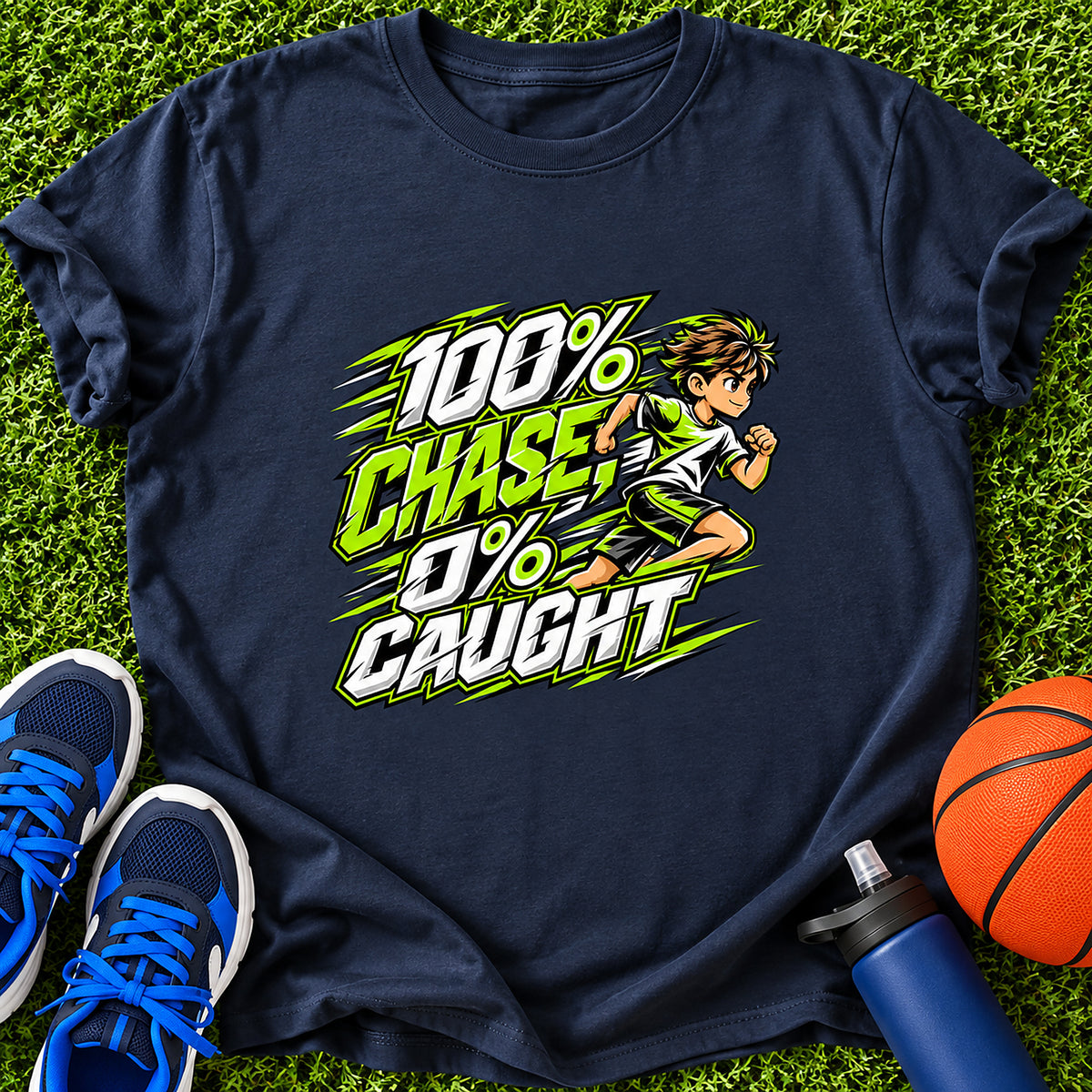 100% Chase, 0% Caught Boys T-Shirt - Navy