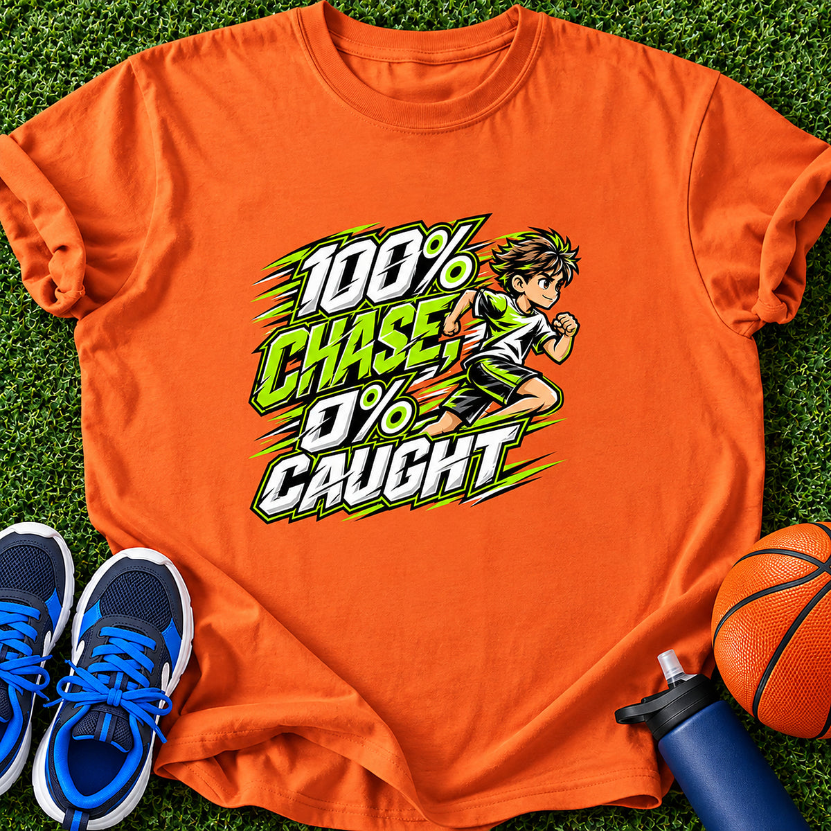 100% Chase, 0% Caught Boys T-Shirt - Orange