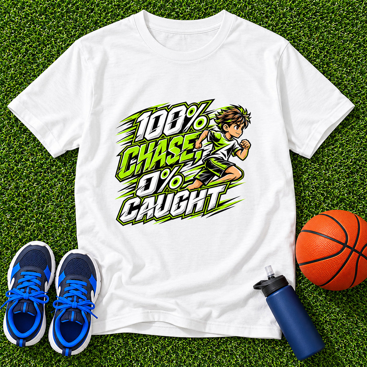 100% Chase, 0% Caught Boys T-Shirt - White