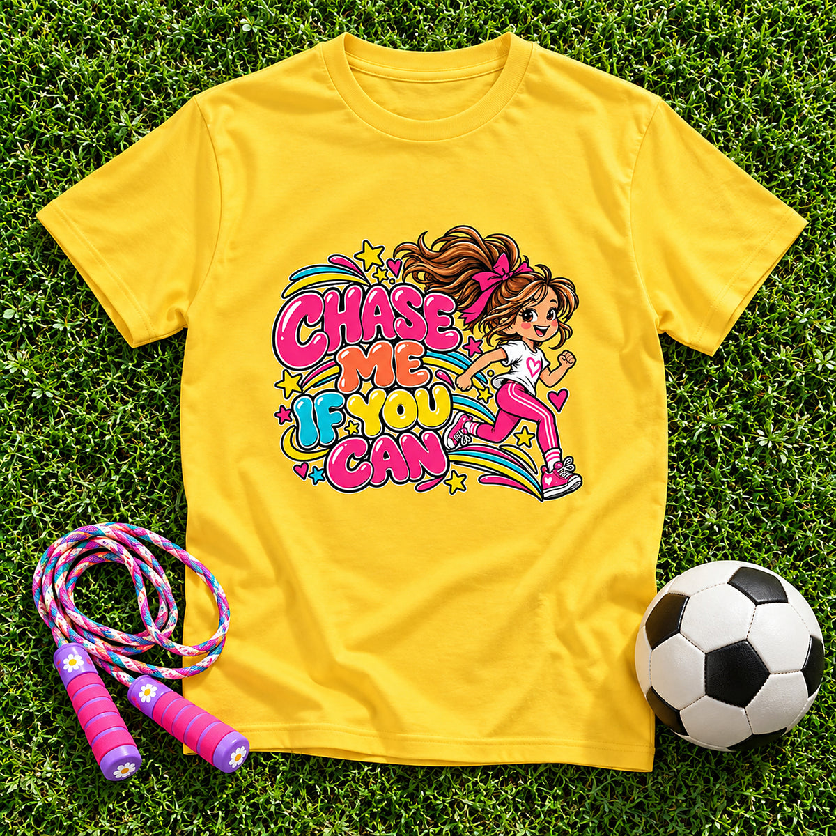 Chase Me, If You Can. Girls T-Shirt - Daisy