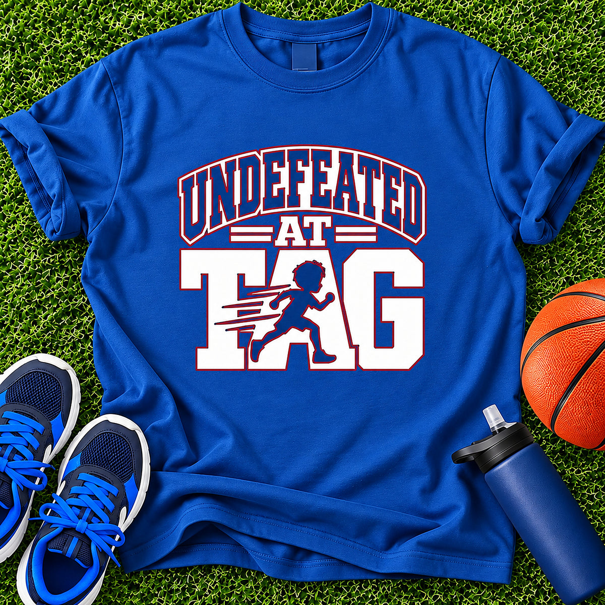 Undefeated At Tag Boys T-Shirt (Red & White) - Royal