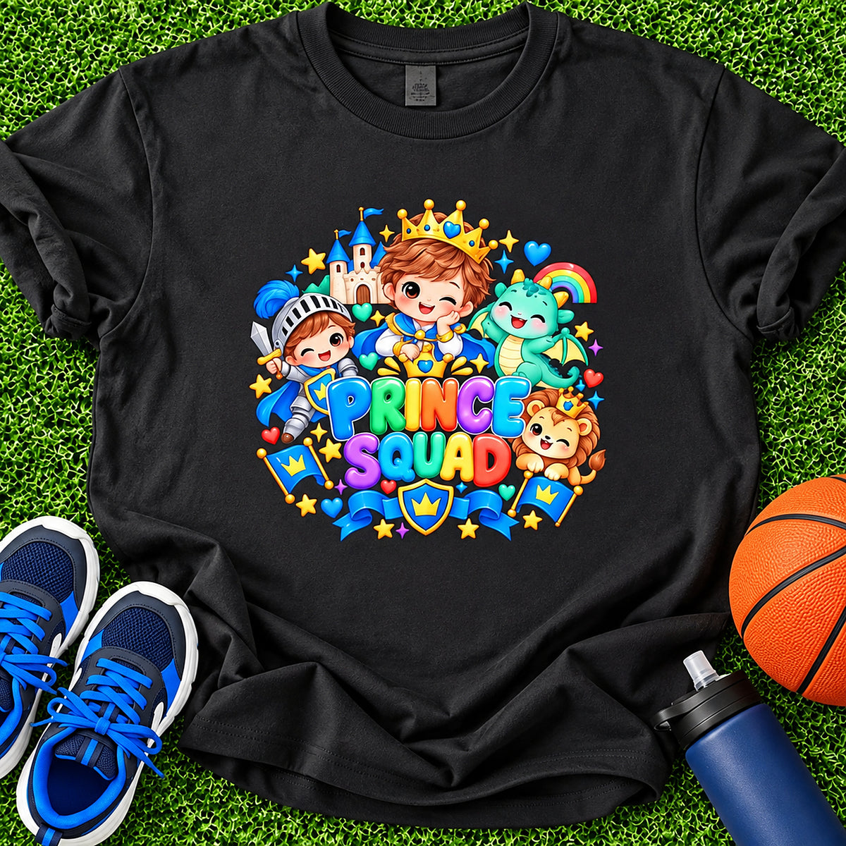 Prince Squad Boys T-Shirt (Dark) - Black