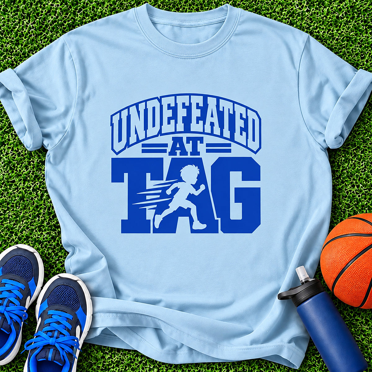 Undefeated At Tag Boys T-Shirt - Light Blue