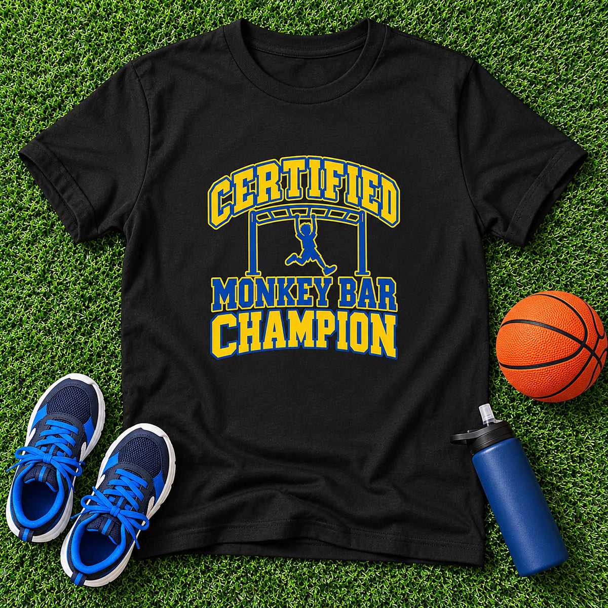 Certified Monkey Bar Champion Boys T-Shirt - Black