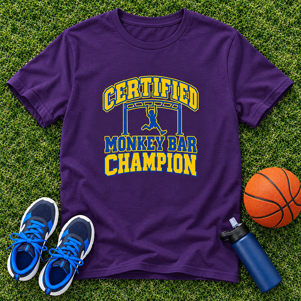 Certified Monkey Bar Champion Boys T-Shirt - Purple