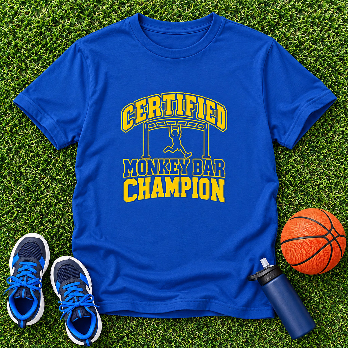 Certified Monkey Bar Champion Boys T-Shirt - Royal