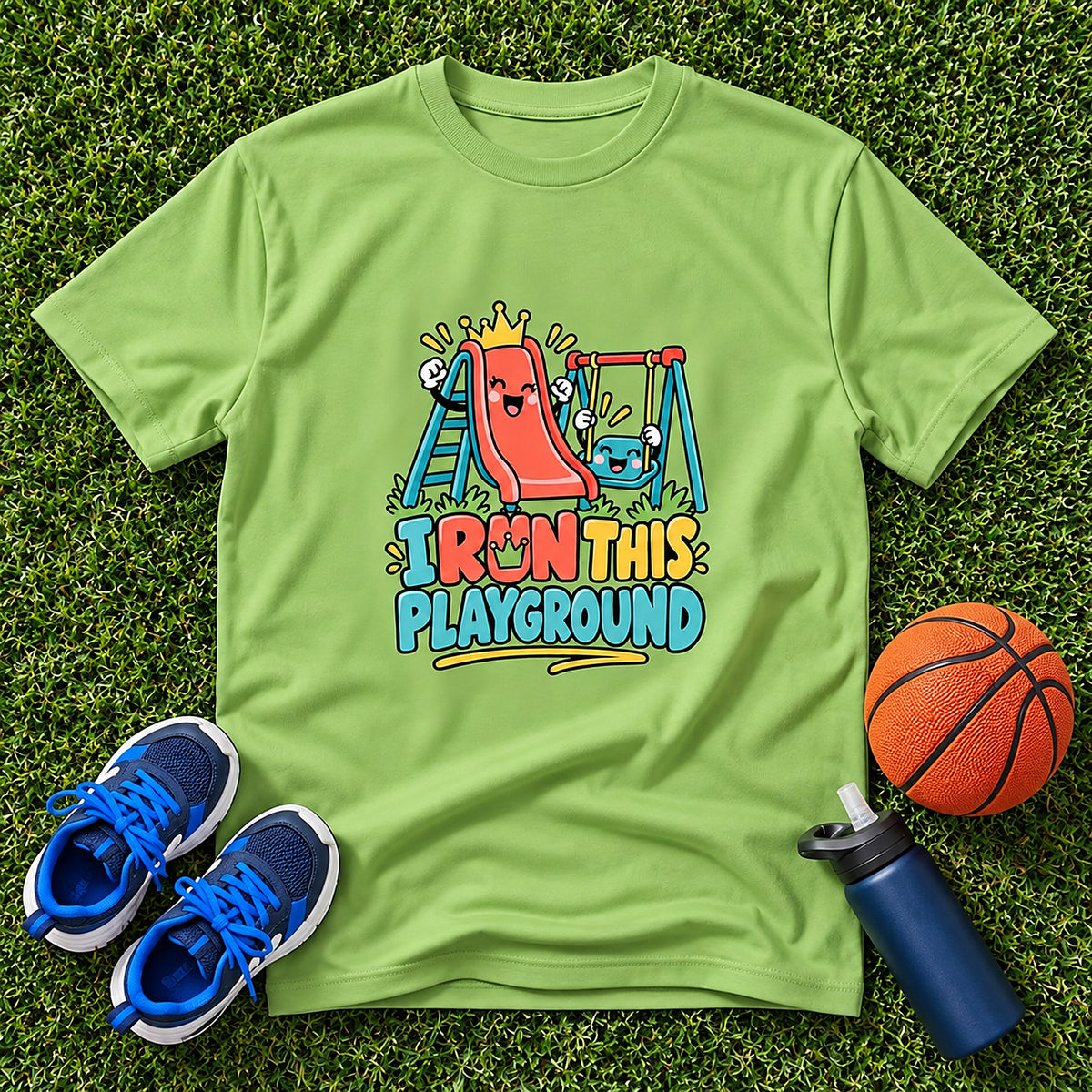I Run This Playground Boys Kids T-Shirt - Lime