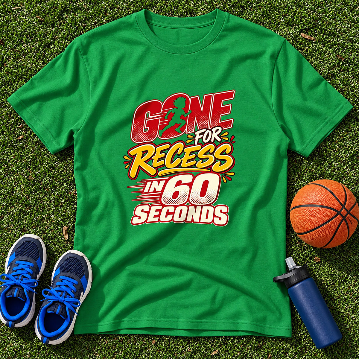 Gone For Recess In 60 Seconds Kids T-Shirt - Irish Green