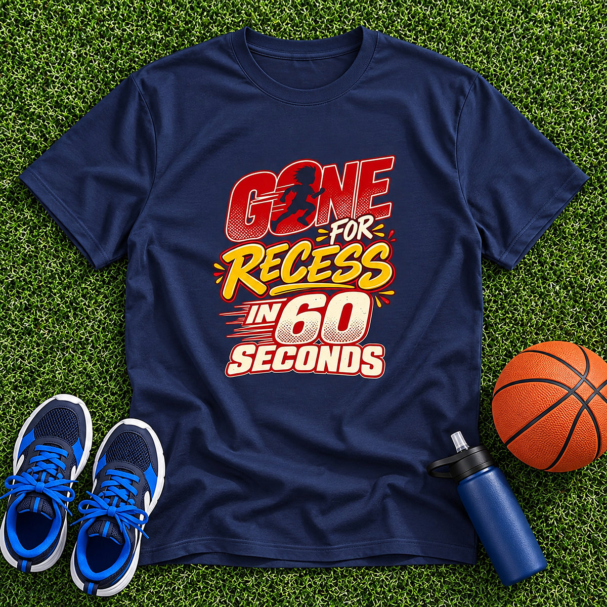 Gone For Recess In 60 Seconds Kids T-Shirt - Navy