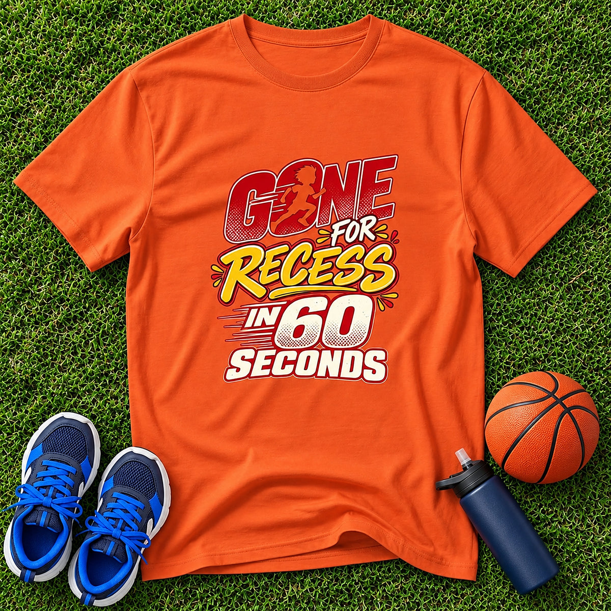 Gone For Recess In 60 Seconds Kids T-Shirt - Orange