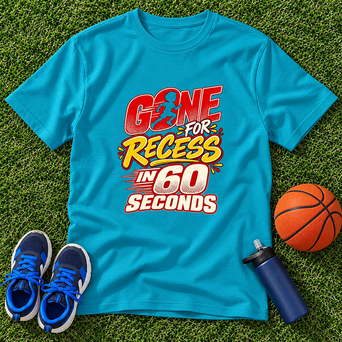 Gone For Recess In 60 Seconds Kids T-Shirt - Tropical Blue