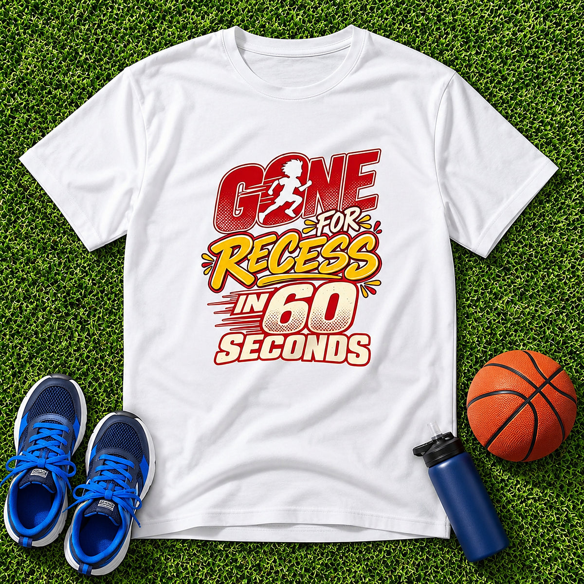 Gone For Recess In 60 Seconds Kids T-Shirt - White