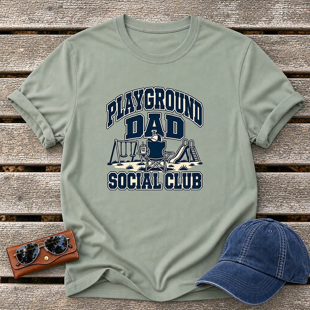 Playground Dad Social Club T-Shirt - Camp Chair - Sage
