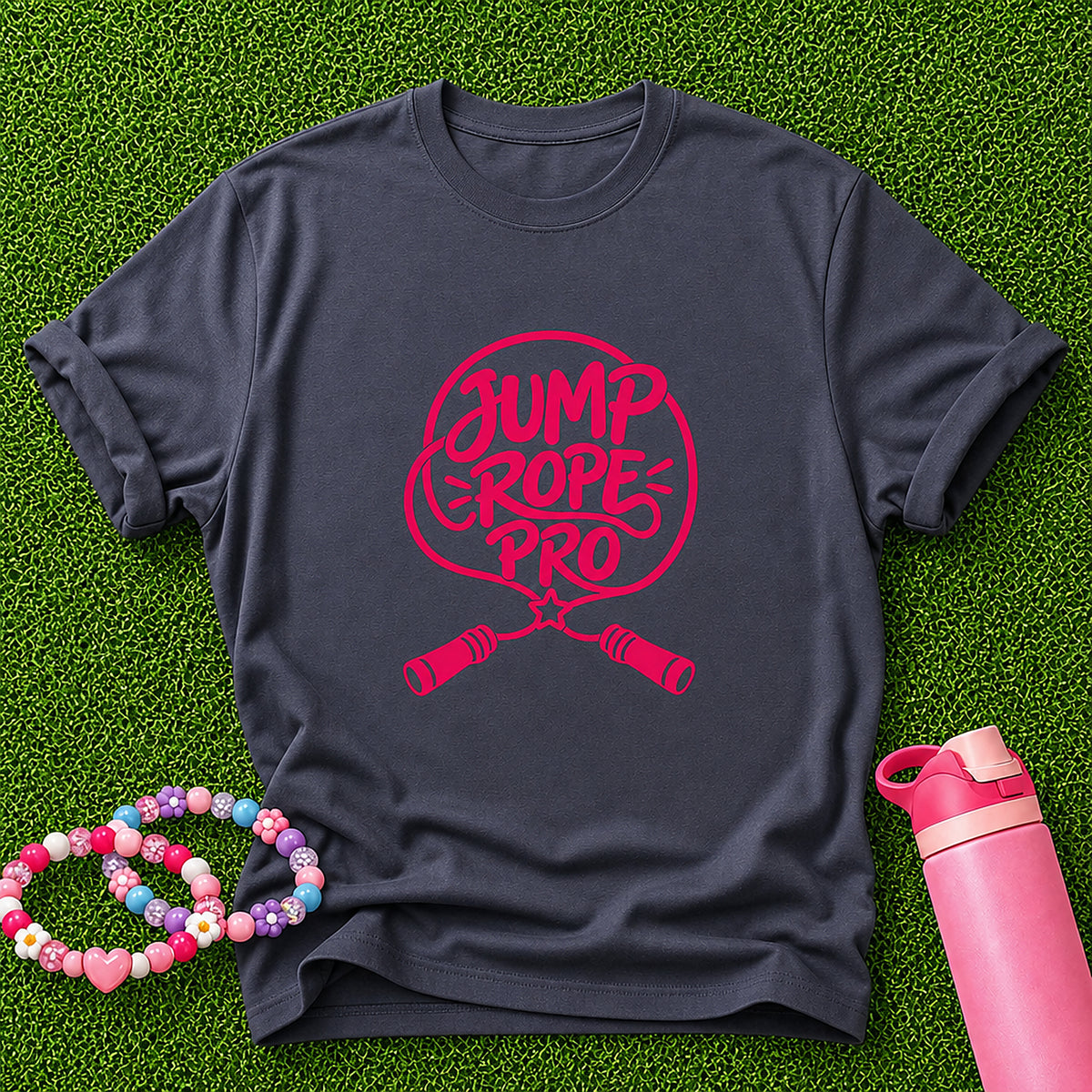 Jump Rope Pro Girls T-Shirt - Heather Navy