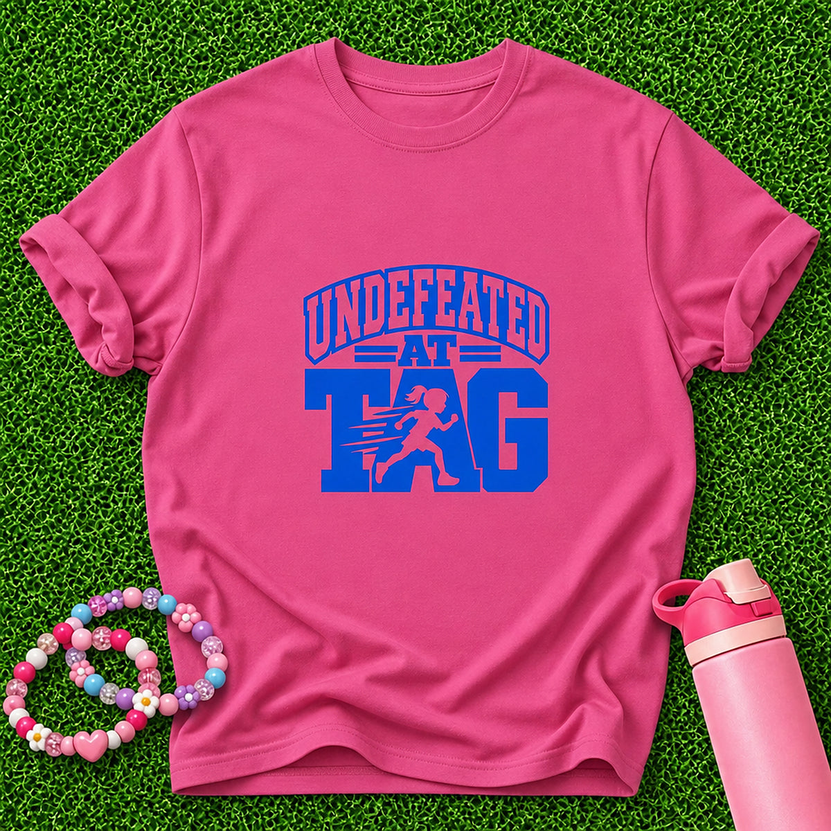Undefeated At Tag Girls T-Shirt - Heliconia