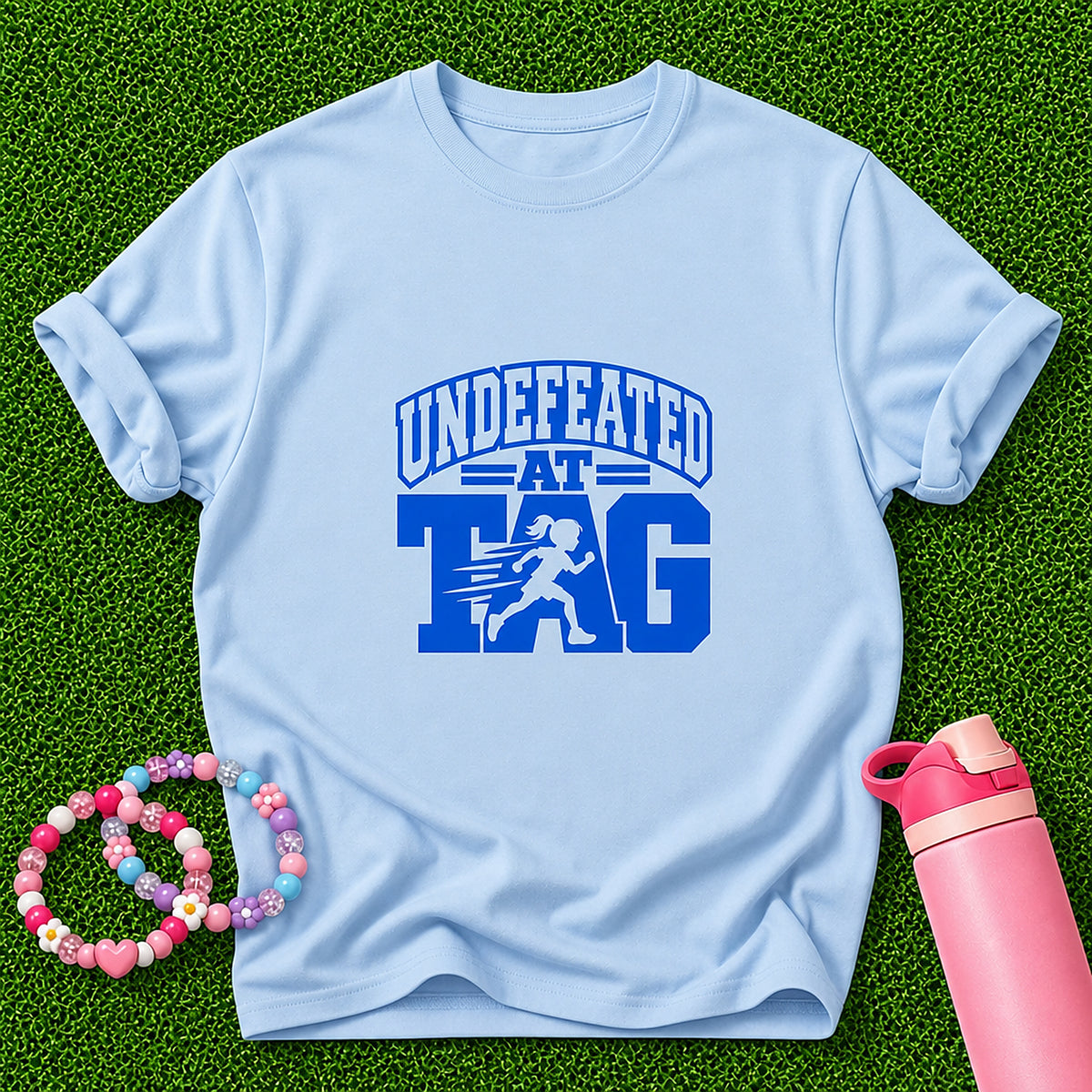 Undefeated At Tag Girls T-Shirt - Light Blue