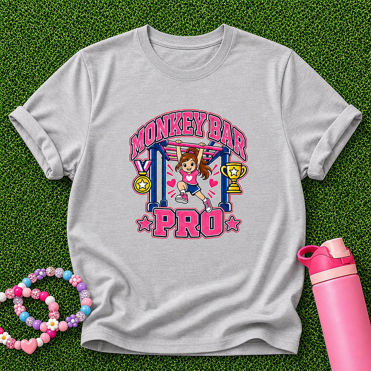 Monkey Bar Pro Girl T Shirt - Sport Grey