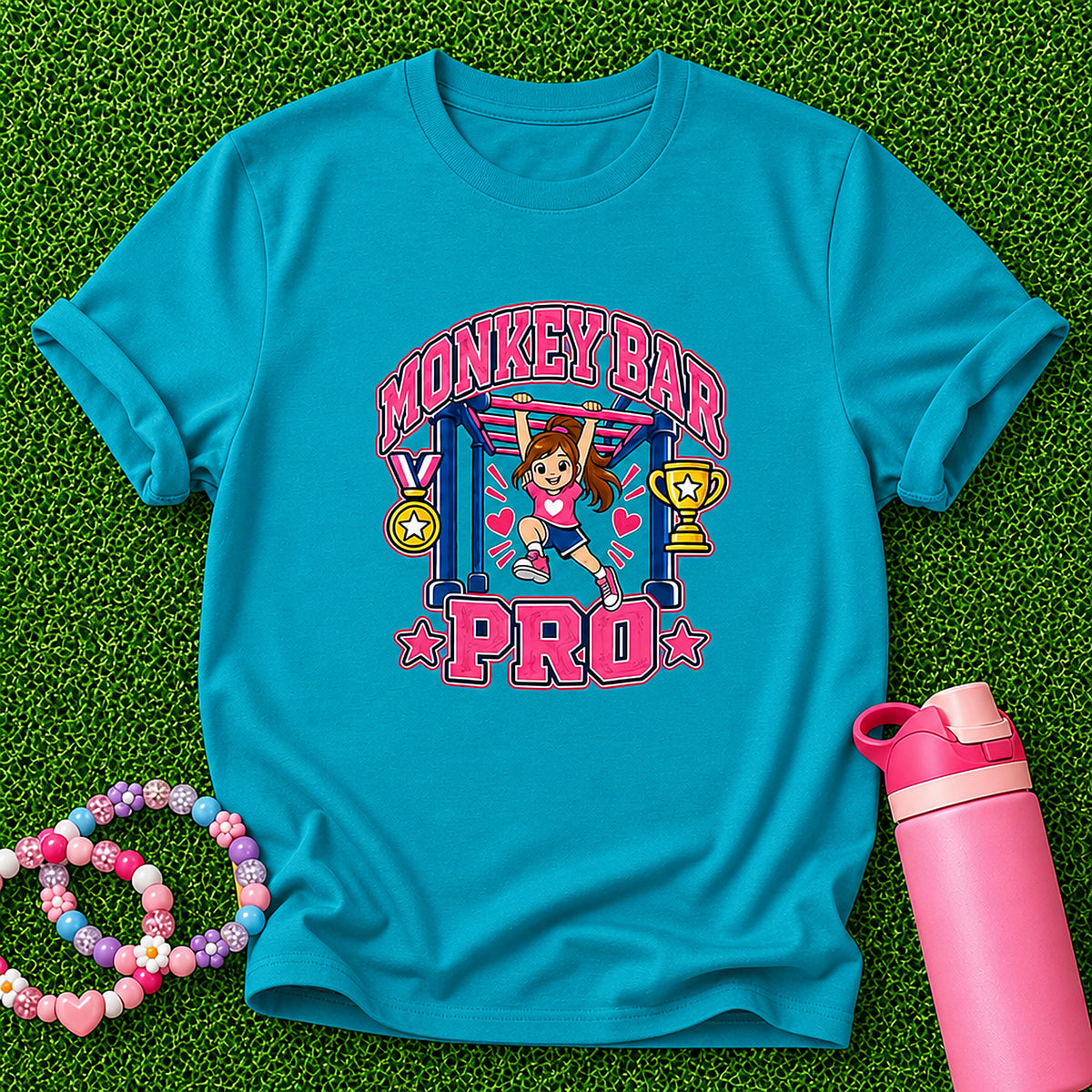 Monkey Bar Pro Girl T Shirt - Tropical Blue