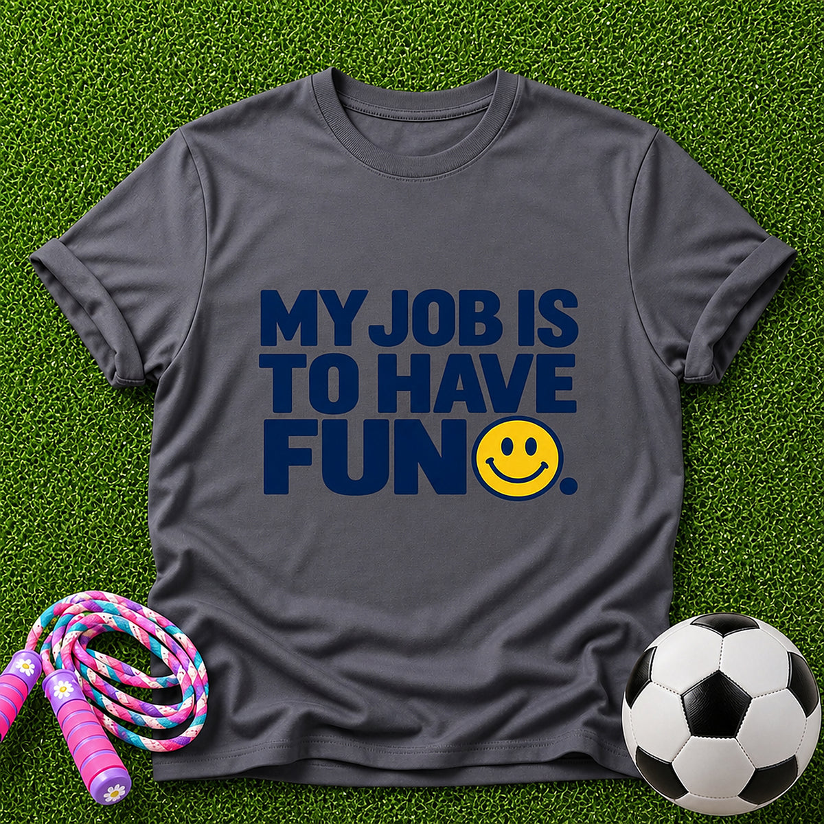 My Job is to Have Fun Kids T-Shirt - Dark Heather