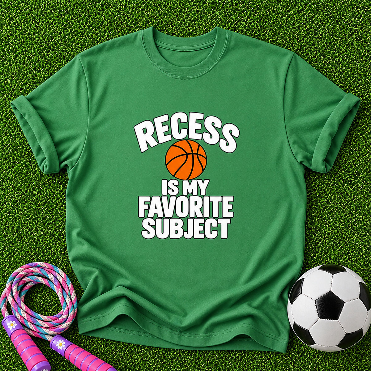 Recess Is My Favourite Subjeect Kids T-Shirt - Irish Green
