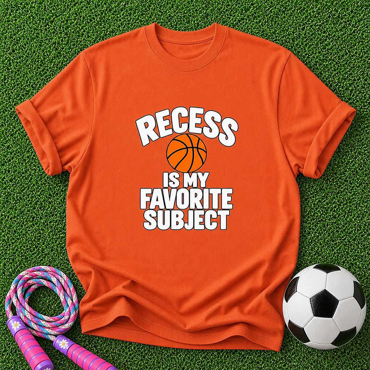 Recess Is My Favourite Subjeect Kids T-Shirt - Orange
