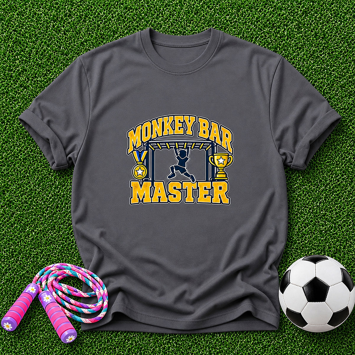 Monkey Bar Master Kids T-Shirt - Charcoal