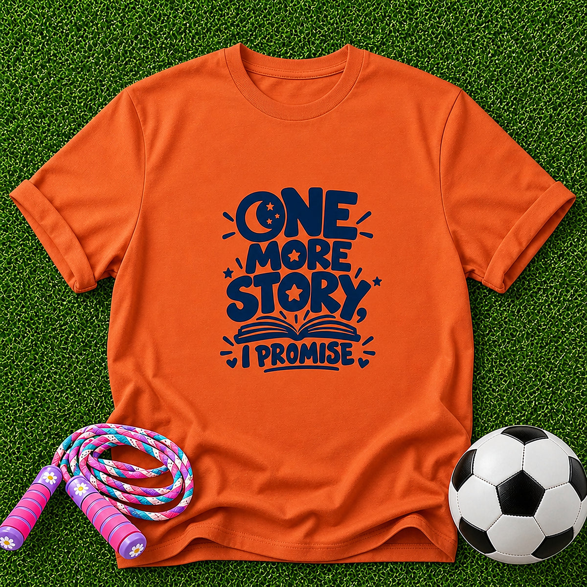 One More Story, I Promise Kids T-Shirt - Orange