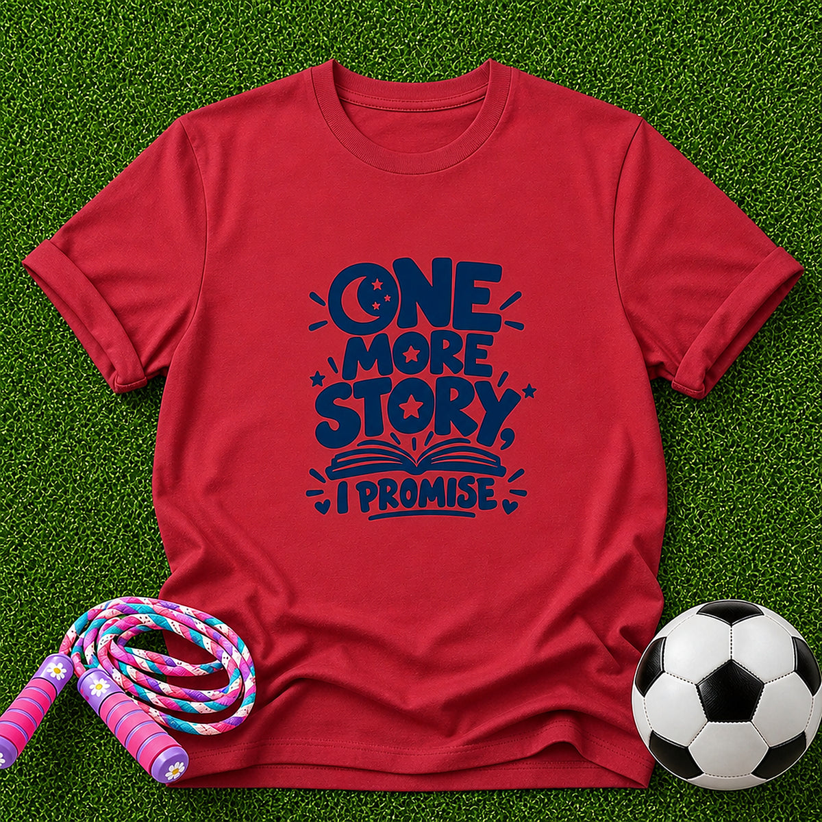 One More Story, I Promise Kids T-Shirt - Red
