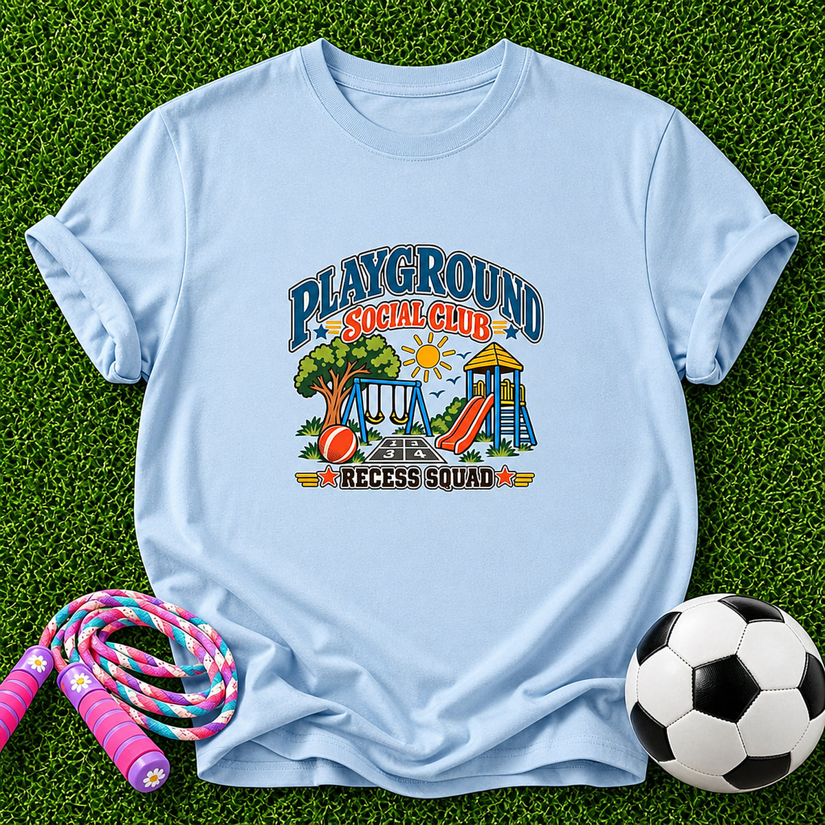 Playground Social Club Recess Squad Kids T-Shirt - Light Blue