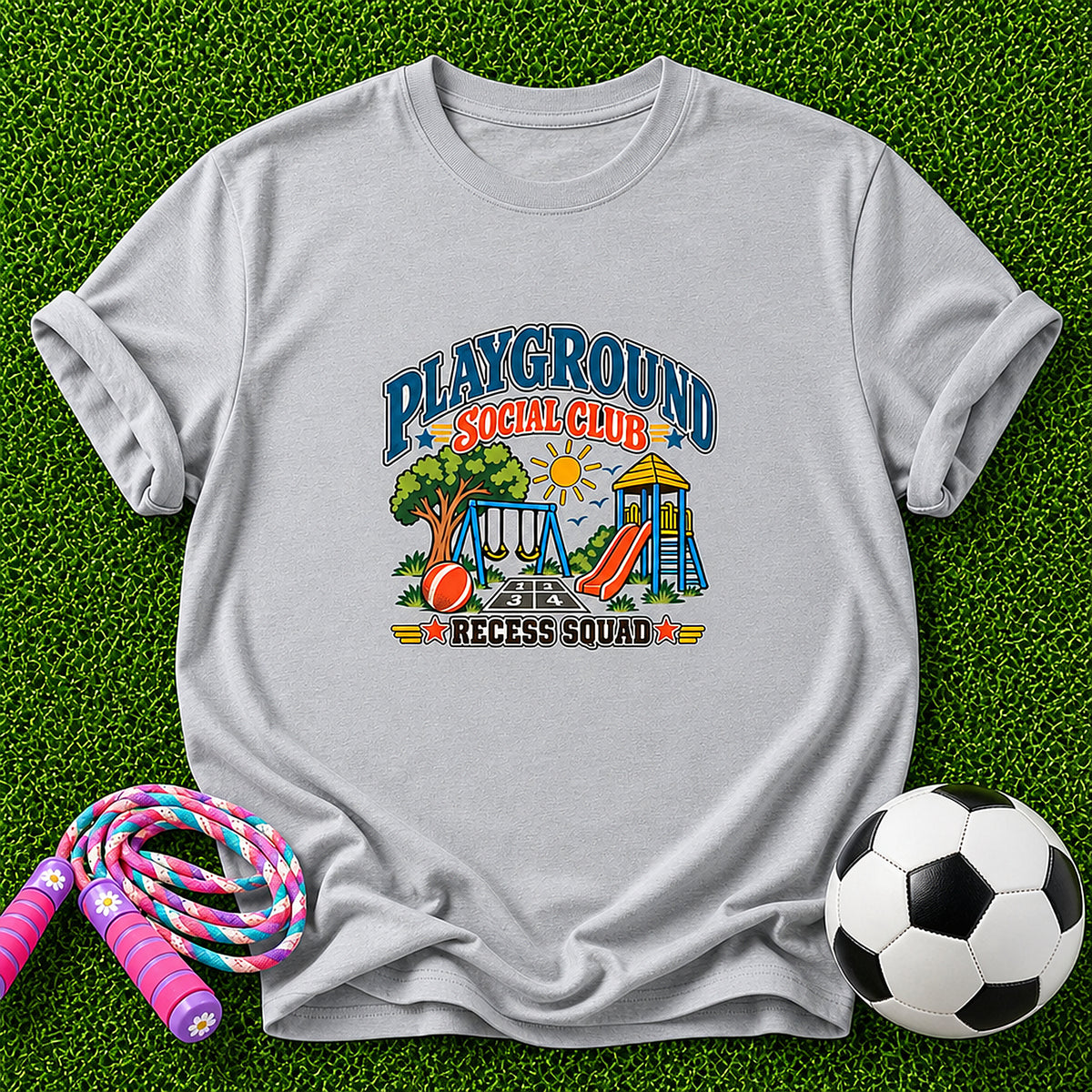 Playground Social Club Recess Squad Kids T-Shirt - Sport Grey