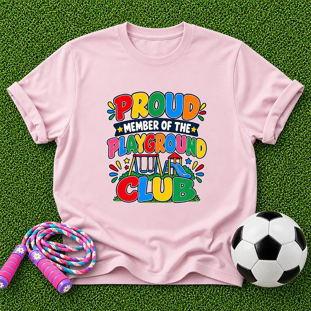 Proud Member Of The Playground Club Kids T-Shirt - Light Pink