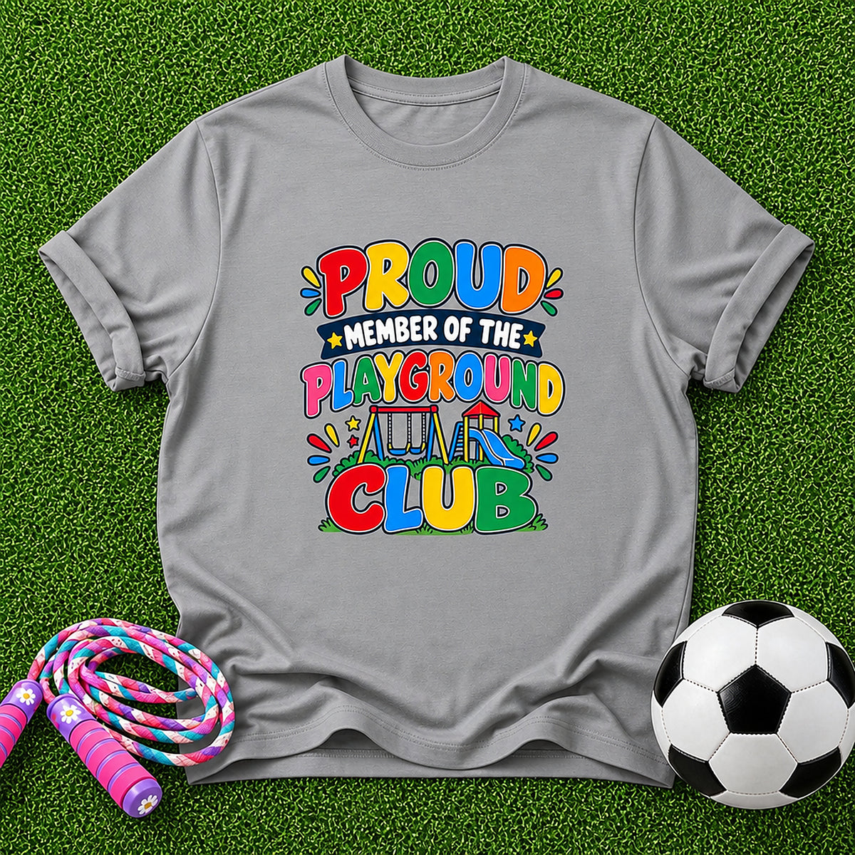 Proud Member Of The Playground Club Kids T-Shirt - Sport Grey