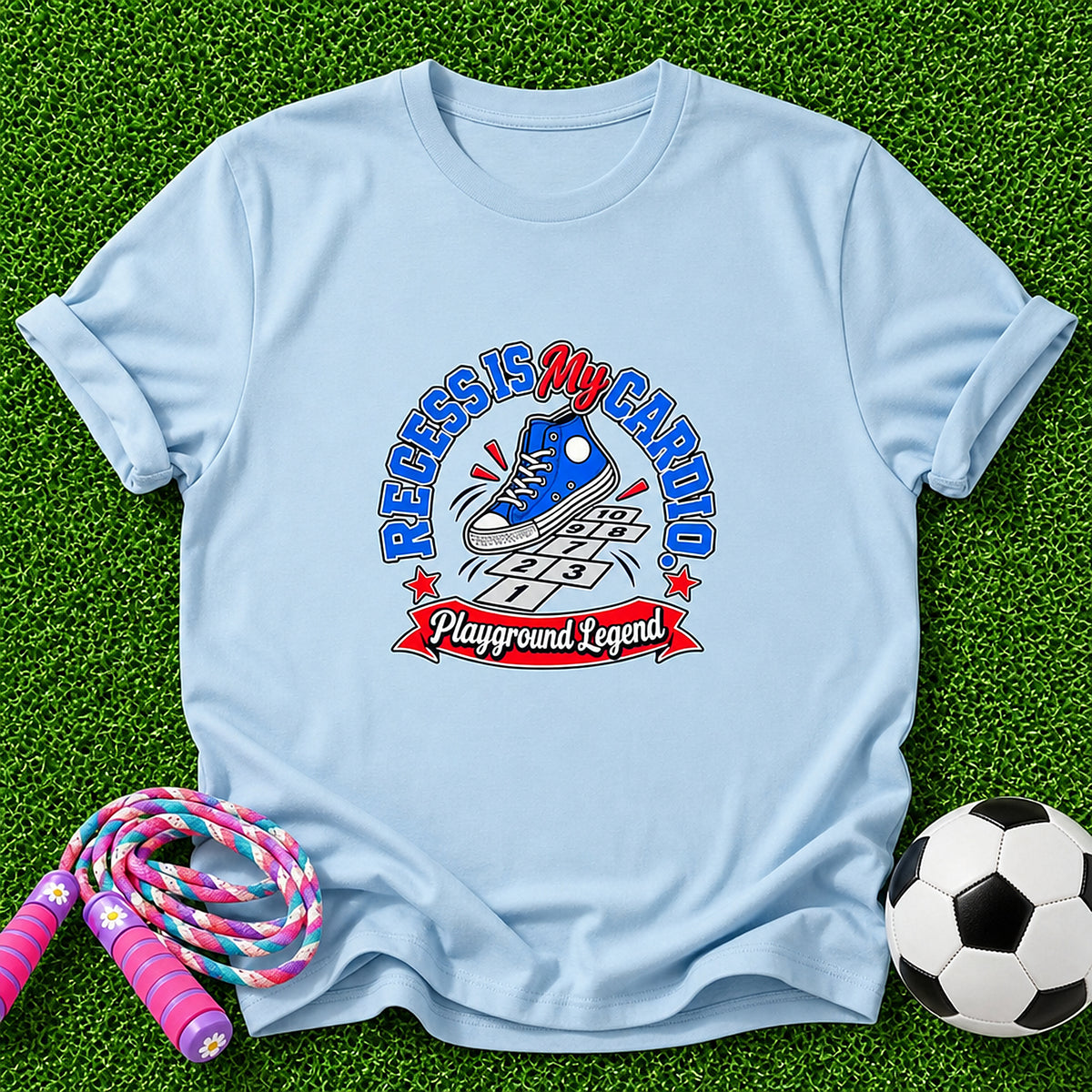 Recess Is My Cardio Playground Legend Kids T-Shirt - Light Blue