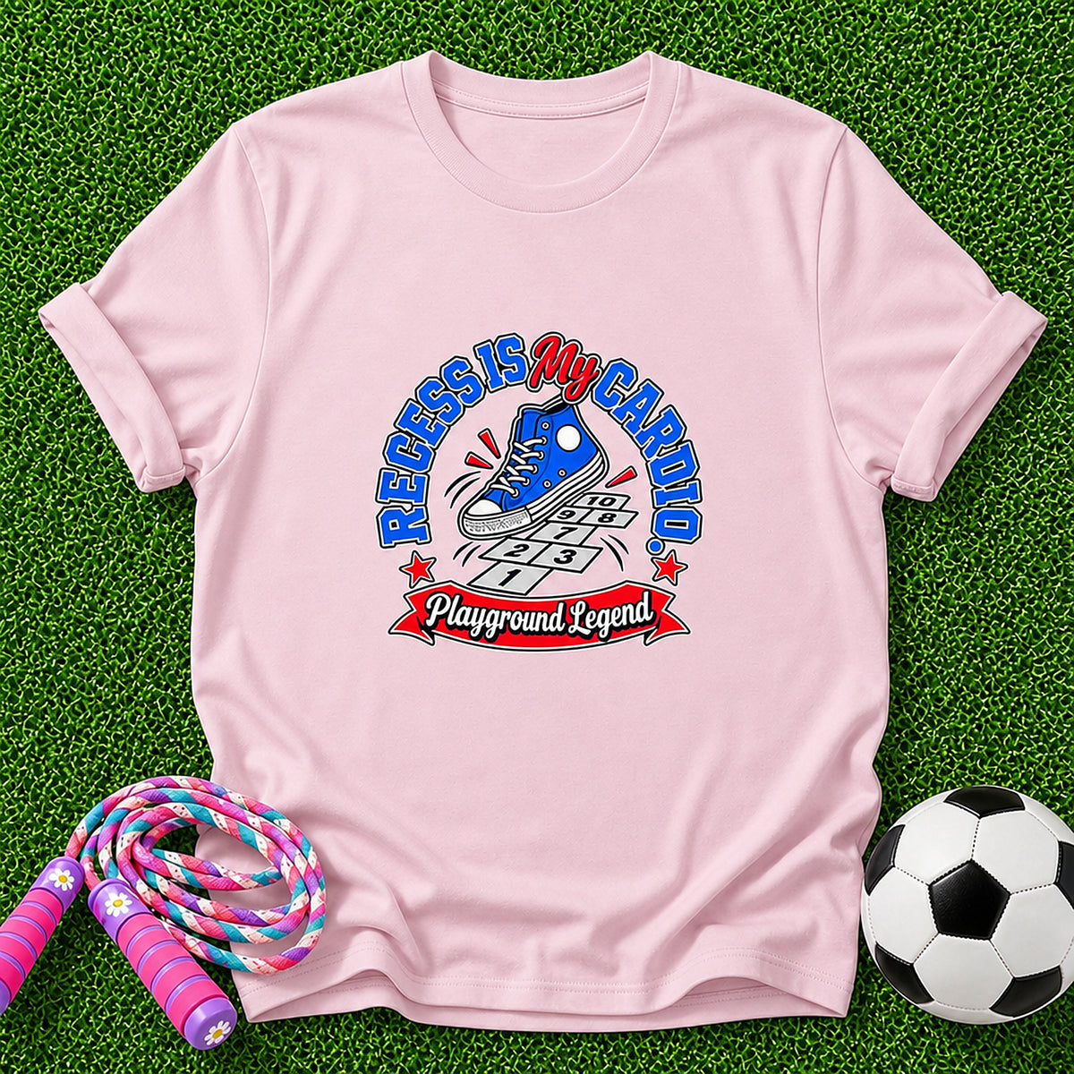 Recess Is My Cardio Playground Legend Kids T-Shirt - Light Pink