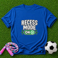 Recess Mode ON Kids T-Shirt - White Lettering - Royal