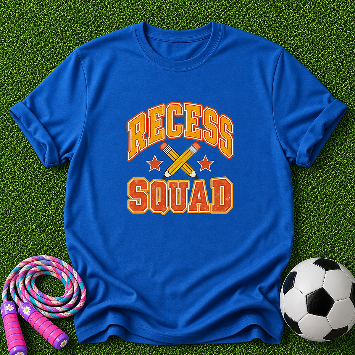 Recess Squad Crossed Pencils Kids T-Shirt - Royal