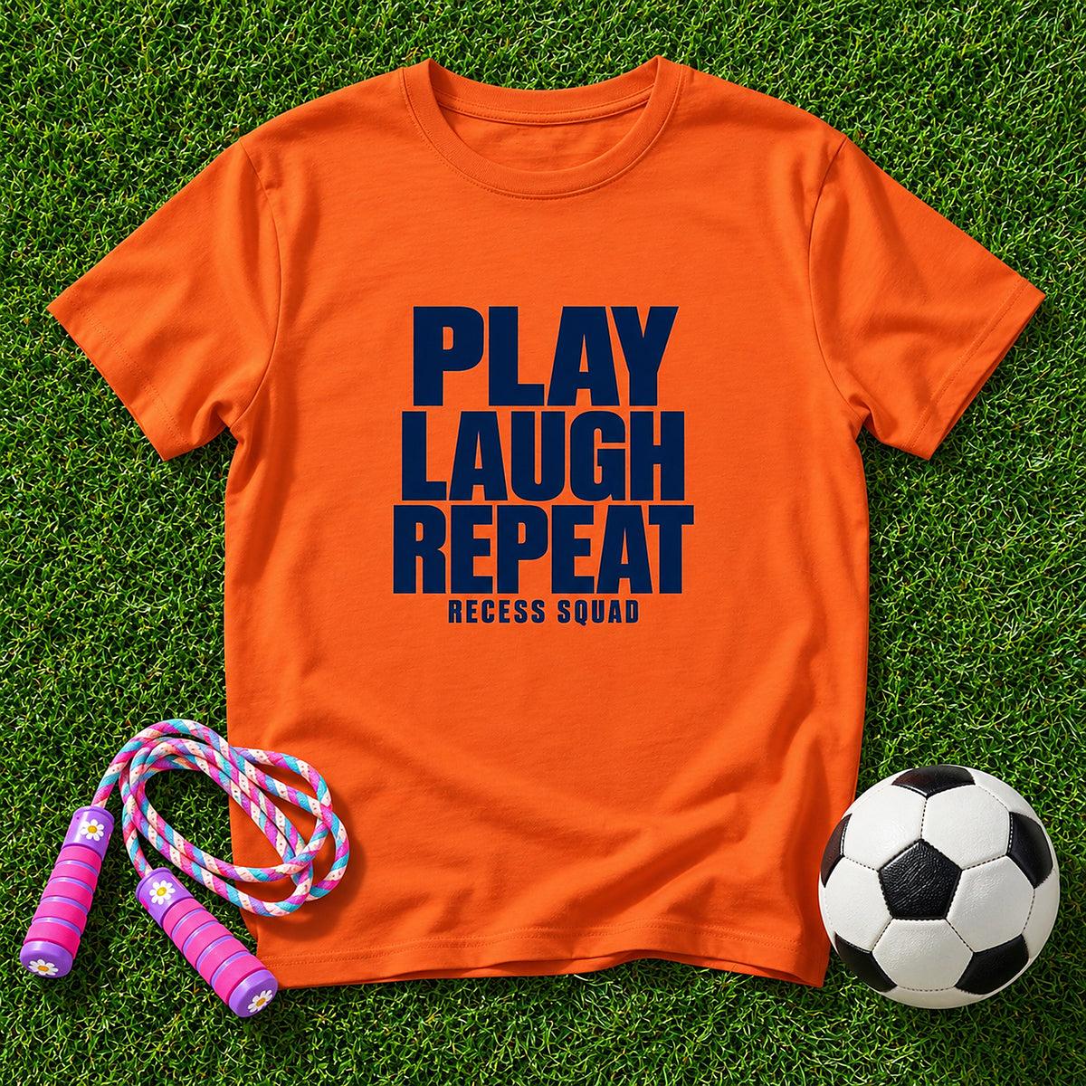 Play-Laugh-Repeat Kids T-Shirt - Orange