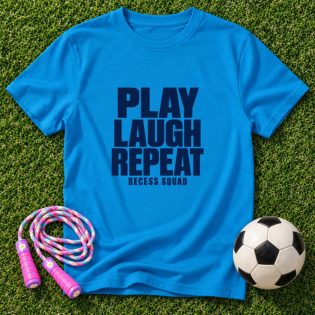 Play-Laugh-Repeat Kids T-Shirt - Sapphire