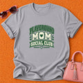 Playground Mom Social Club T-Shirt - Green Heart - Sport Grey