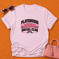 Playground Mom Social Club T-Shirt - Pink Handbag And Bow - Light Pink