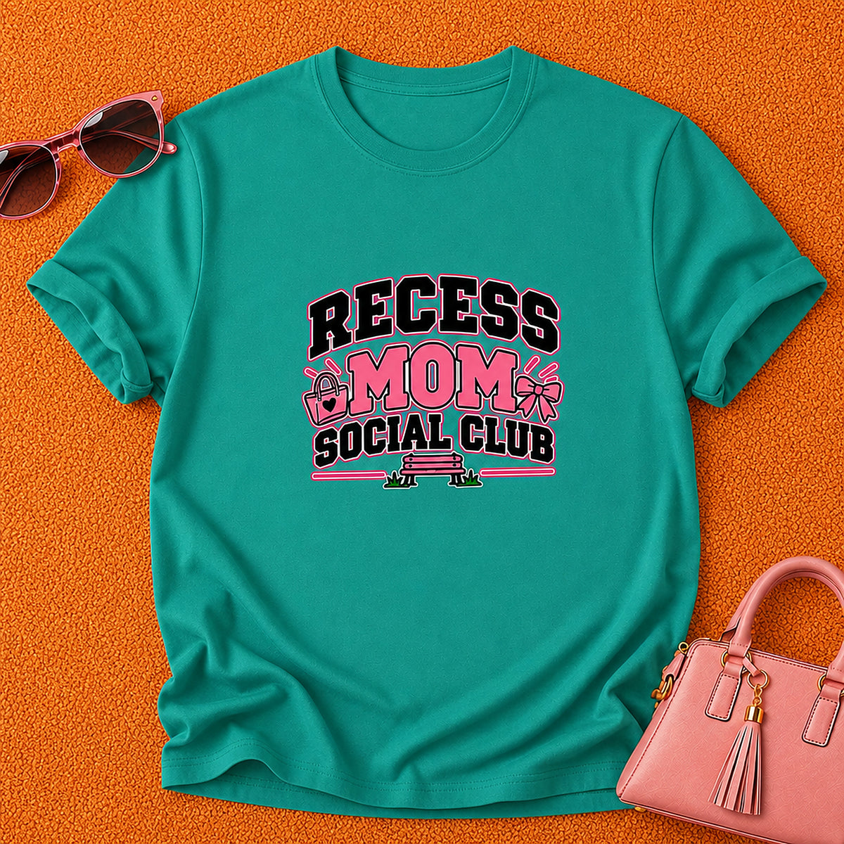 Recess Mom Social Club T-Shirt - Jade Dome