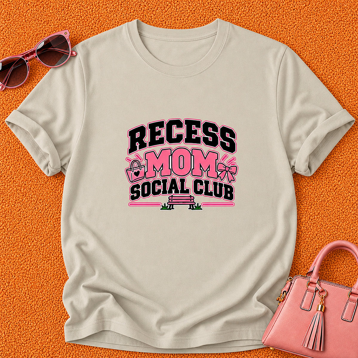 Recess Mom Social Club T-Shirt - Sand