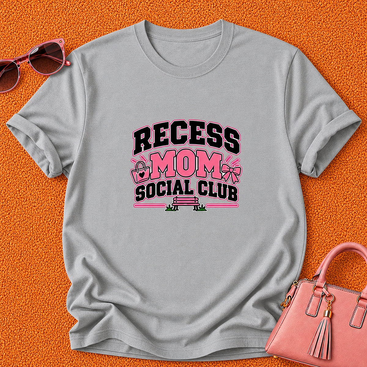 Recess Mom Social Club T-Shirt - Sport Grey