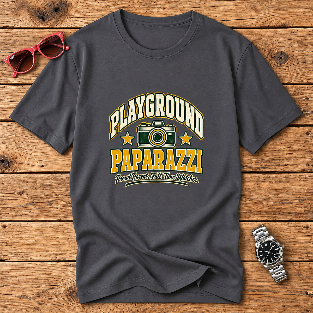 Playground Paparazzi Proud Parent T-Shirt - Charcoal