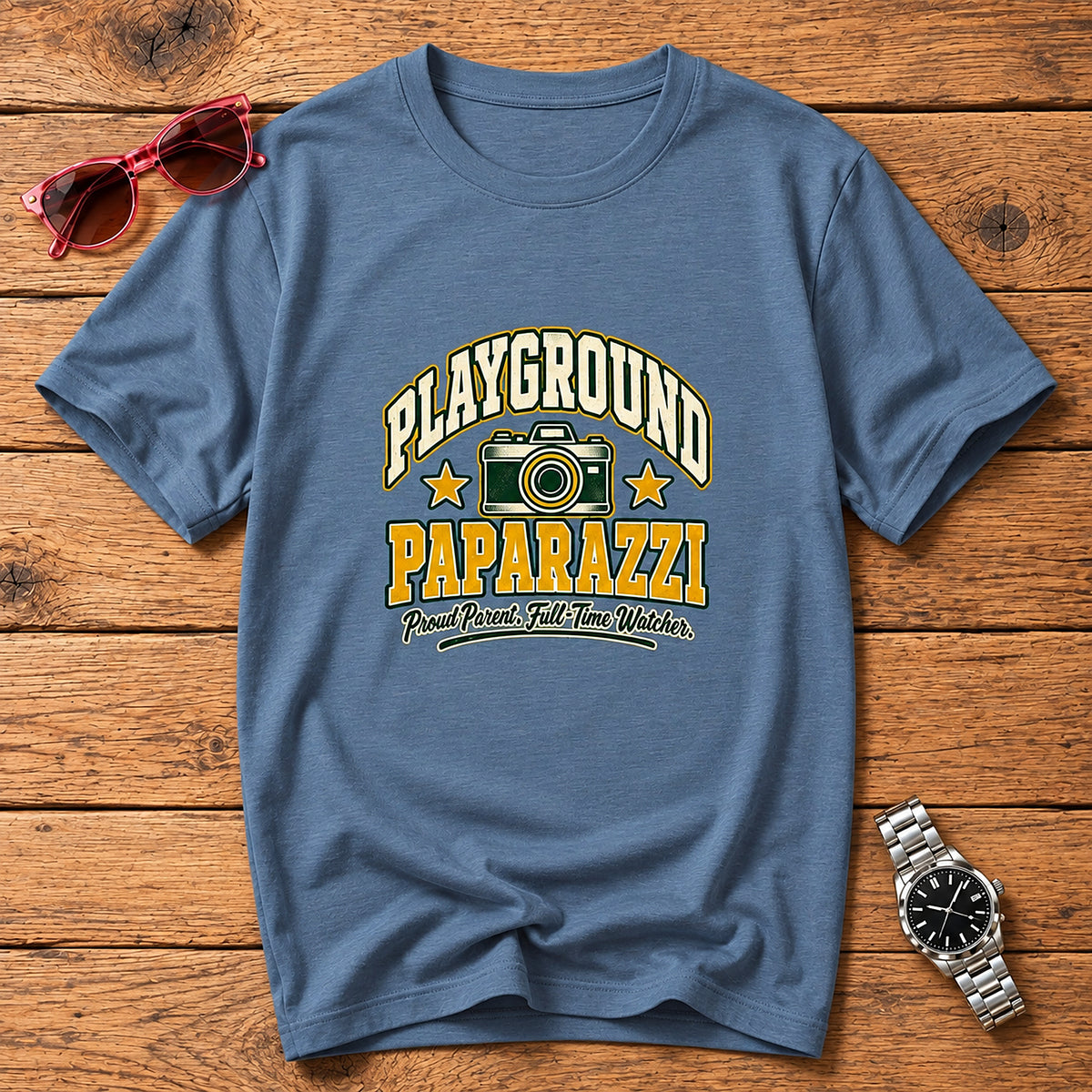 Playground Paparazzi Proud Parent T-Shirt - Heather Indigo